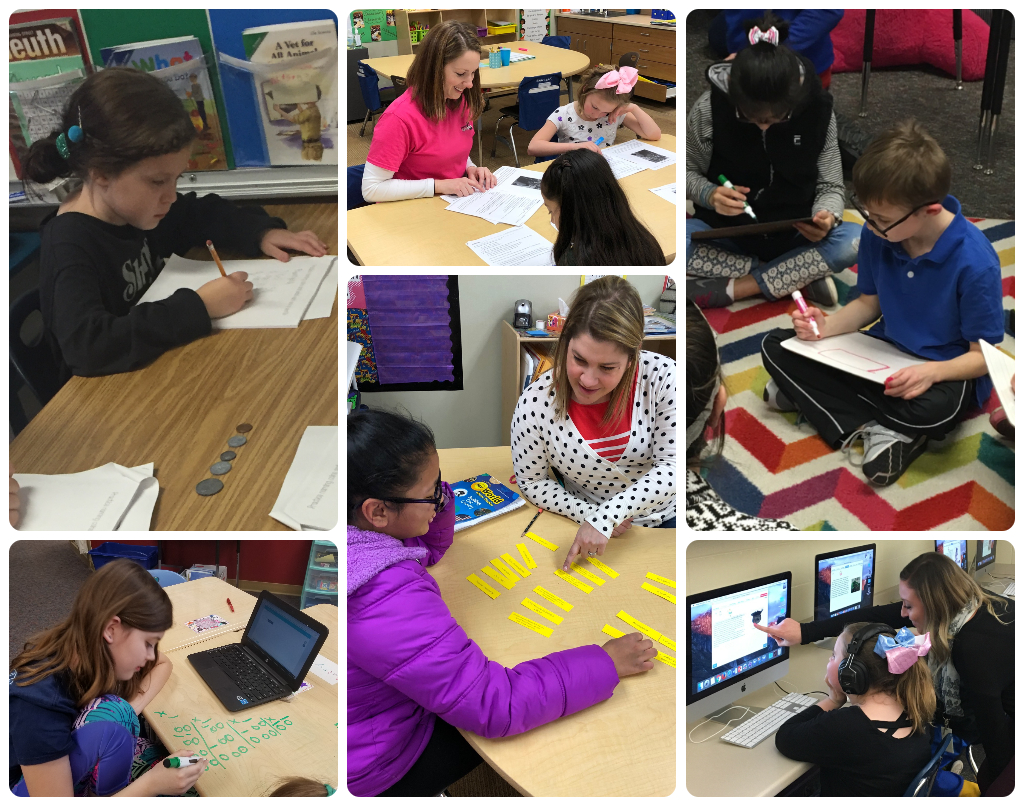 Collage of Math and Reading intervention groups. 